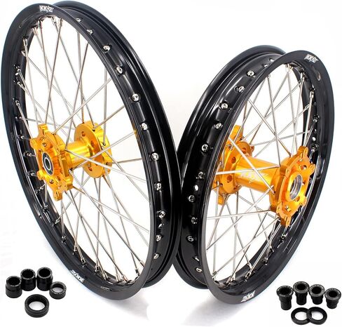 1.6 * 21 / 2.15 * 19 MX عجلات الدراجة النارية الترابية مجموعة محور ذهبي متوافقة مع SUZUKI RM125 1996-2008، RM250 1996-2008 in Kuwait