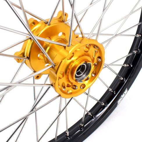 1.6 * 21 / 2.15 * 19 MX عجلات الدراجة النارية الترابية مجموعة محور ذهبي متوافقة مع SUZUKI RM125 1996-2008، RM250 1996-2008 in Kuwait
