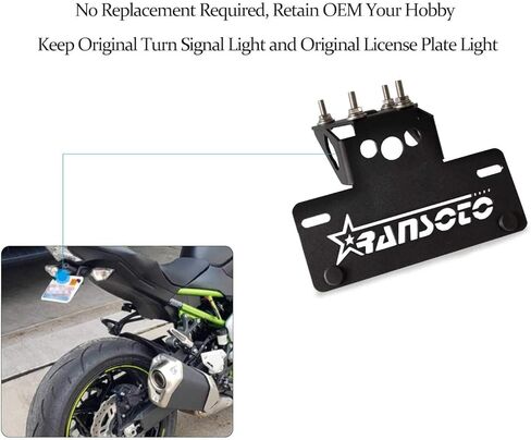 حامل حامل لوحة ترخيص مزيل حاجز الدراجة النارية متوافق مع Kawasaki Z900 2017 2018 2019 2020 2021 2022 in Kuwait