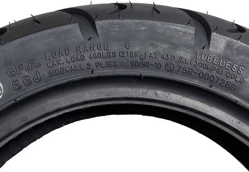 MMG Set of 2 Tires 90/90-10 (3.50-10) Tubeless Front and Rear Motorcycle Scooter Moped in Saudi Arabia