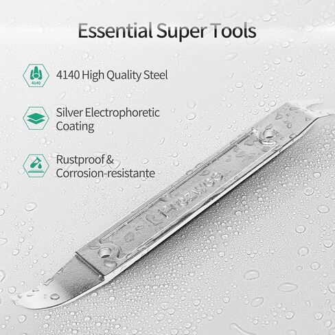 4140 Steel Durable Pay Bar,Multi-Function Trim Removal Tool for Compact Panel,Auto Trim Interior,Sheet Metal,Fasteners,Also for Bumper Retainer Clips-1PCS Black in Saudi Arabia