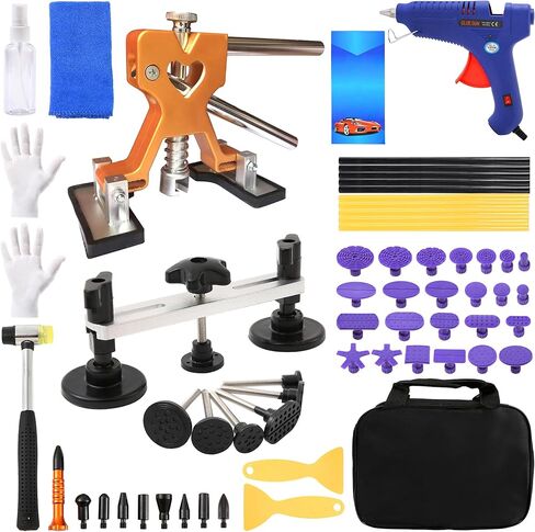 61 قطعة أداة إصلاح دنت بدون طلاء، مجموعة أدوات إصلاح دنت السيارة، عرض قابل للتعديل، مجموعة إزالة دنت السيارة in Kuwait