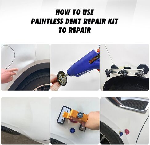 61 قطعة أداة إصلاح دنت بدون طلاء، مجموعة أدوات إصلاح دنت السيارة، عرض قابل للتعديل، مجموعة إزالة دنت السيارة in Kuwait