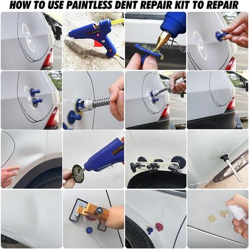 61 قطعة أداة إصلاح دنت بدون طلاء، مجموعة أدوات إصلاح دنت السيارة، عرض قابل للتعديل، مجموعة إزالة دنت السيارة in Kuwait