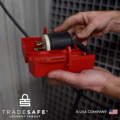 مجموعة علامات القفل الكهربائي من TRADESAFE - مشابك ومشبك وأقفال قواطع دوائر عالمية متعددة الأقطاب، وعلامات Loto، وقفل القابس، ومجموعة أقفال Loto (مفتاح واحد لكل قفل) للأقفال الكهربائية الآمنة باللون الأحمر in Saudi Arabia