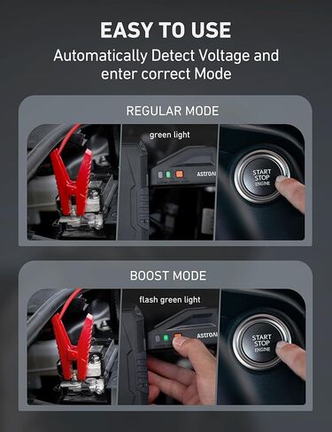 AstroAI S8 Car Jump Starter، بطارية السيارة 1500 أمبير مع شاحن حائط لما يصل إلى 6.0 لتر من الغاز ومحركات الديزل 3.0 لتر، صندوق القفز المحمول 12 فولت مع 3 أوضاع مصباح يدوي وكابل توصيل (برتقالي) in Kuwait