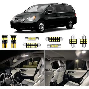 18pcs Odyssey Interior Led Lights Kit for 2011 2012 2013 2014 2015 2016 2017 Honda Odyssey 6000k Super Bright White Interior Led Bulbs Replacement Package + Installation Tool