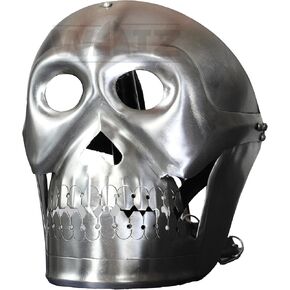 WAIZ Medieval Iron Skull Face Mask - Handcrafted Armor Cosplay - Authentic Gothic Warrior Helmet, Halloween Mask