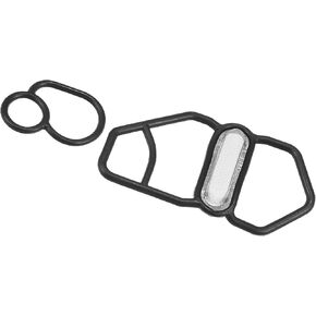 Motoforti VTEC Solenoid Gasket,Spool Valve Filter Screen, for Honda Civic 1996-2005,Rubber Metal,Black Silver Tone