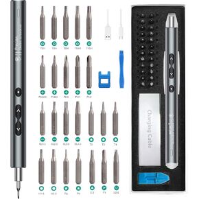 ORIA Cordless Electric Screwdriver, Rechargeable Screwdriver Set, 50 in 1 Power Repair Tool Kit with Torque and Power Display, 3 Adjustable Torque, LED Lights, 40 Bits, for Phone Camera Watch