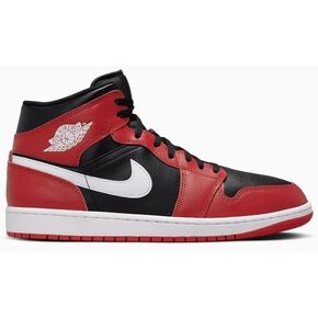 Jordan Men's 1 Mid Black/White-Gym Red (DQ8426 061)
