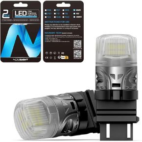 NOVSIGHT 3157 LED Bulbs Red, Extremely Bright 3156 3047 3057 Brake Light Bulbs Error Free 3056 3356 4156 LED Bulbs for Tail Stop Brake Turn Signal Lights, Pack of 2