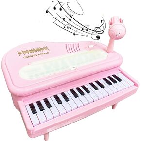 Pink Piano Keyboard Toy for Girls - 32 Keys Toddler Piano Music Toy Instruments with Microphone, Baby Piano，Toddler Piano，Pink Piano Toys for Girls Birthday Xmas Gift