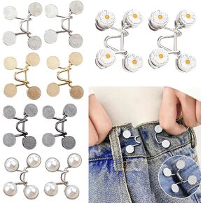 LUFOX 60PCS Pant Waist Tightener, Cute Waistband Tightener Adjustment Waist Buckle for Loose Jeans Pants Skirts No Sewing Decoration Accessories (10sets)
