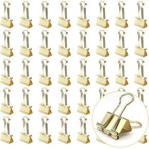 Gold Binder Paper Clips - Small, 3/4 inch Width Clips for Office School Supplies, 80 Pack