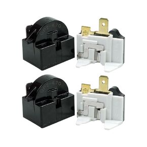 PTC Refrigerator Starter Compressor Relay QP2-4.7 1 Pin and 1/2HP Refrigerator Overload Protector Replacement for LG Refrigerator Dehumidier (2 Set)