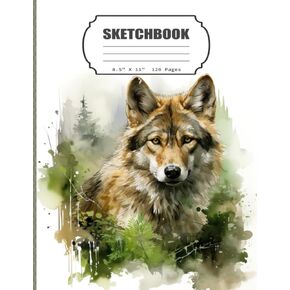 Sketchbook: Wolf, Blank Sketch Book for Kids, Adults, Artist Notebook/Journal for Drawing, Writing, Sketching or Doodling, 120 Blank Pages, 8.5x11 (Blank Drawing Book)