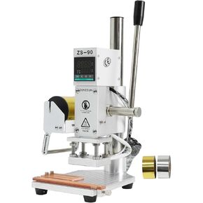 5x7cm Digital Embossing Machine Hot Foil Stamping Machine Manual Tipper Stamper for PVC Leather Pu and Paper Stamping with Paper Holder and Scale