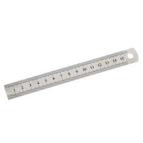 Silver Straight Ruler 15cm 6 Inch Stainless Steel Straight Ruler Precision Double Sided Drafting Supplies School Office Stationery Teaching Materials