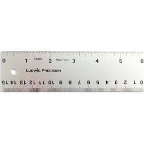 Aluminum Straight Edge Ruler, 6-INCH, Silver