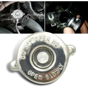 1 PC Car Engine System 16 PSI Radiator Sealing Cap, Dual Lug Design Stainless Steel Leak-proof Coolant Reservoir Radiator Cap, Protective Replacement Accessory, for Dodge Jeep (Silver)
