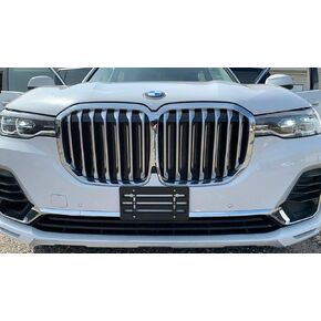 Front Bumper License Plate Bracket for BMW X7 2019-2024, Plate Holder Set w 6 Unique Screw Bolts & Wrench Kit, License Tag Mounting Kit, Quality Plate Holders, Premium Car & Truck Accessories