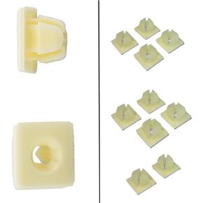 Nylon License Plate Nut for GM Cars - License Plate Grommet Insert - Screw Retainers Kit 10 pcs - License Plate Retainer Clip for Camaro Sierra 1500 2500 3500 Silverado 1500 2500 HD 3500 HD & Volt
