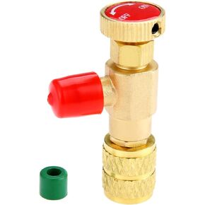 R410A Refrigerant Charging Valve, 1/4" Male to 5/16" Female Adapter, Liquid Safety Adapter Flow Control Ball Valve for R410A Air Conditioner Manifold