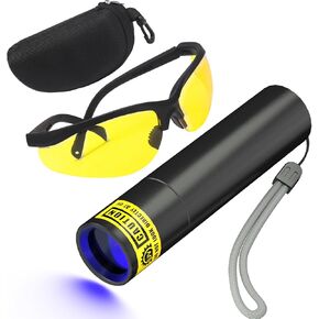 SEVENKA Air Conditioner Leak Detector, Professional Rechargeable AC Leak Detector Kit, AC UV Dye Leak Detection with UV Protective Glasses, Portable Bag