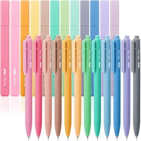 Mr. Pen- Aesthetic Highlighters and Gel Pens, 24 Pack, Assorted Colors Bible Highlighters No Bleed, Colorful Ink Gel Pens, Cute Highlighter Pens, No Bleed Highlighters for Bibles, Aesthetic Gel Pens