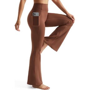 MOOSLOVER Women Flare Leggings with Pockets High Waisted Workout Tummy Control Bootcut Yoga Pants