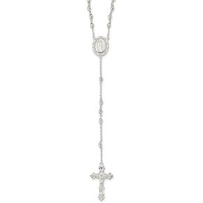 IceCarats 925 Sterling Silver Rosary Bead Chain Necklace