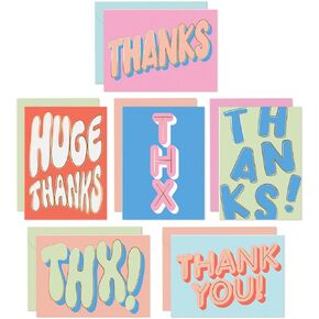 S&O Thank You Cards with Envelopes - Blank Stylish sheets for Handwritten Messages - Set of 24 decor notes and covers - Assorted Greeting Cards with Stylish Color Envelopes to Mix & Match