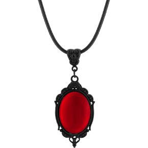 Sacina Gothic Red Teardrop Necklace, Victorian Necklace, Gothic Necklace, Goth Necklace, Vintage Necklace, Costume Jewelry, Christmas Gift for Women