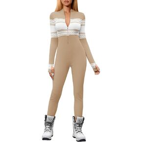 Yousify المرأة حللا تجريب مضلع كم طويل الرمز البريدي الأمامي الرياضة التزلج السروال القصير مع فتحة الإبهام S-2XL in Kuwait