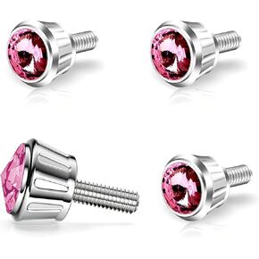 4-Piece Car License Plate Bolt Fixing Kit, Rhinestone License Plate Frame Aluminum Screws, Rust-Proof Fastener Accessories, Universal for Most Cars (Blue) in Kuwait