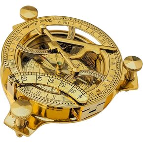 RedSkyTrader Sundial Compass Solid Brass Sun Dial