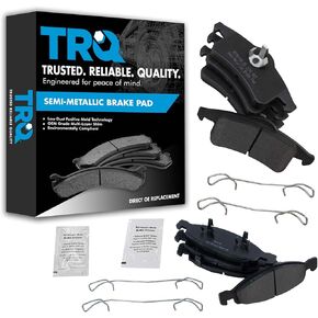 TRQ Front & Rear Brake Pads Semi-Metallic Compatible with 1999-2002 Jeep Grand Cherokee