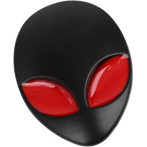 Black 3D Alien Head Shaped Metal Car Body Decorative Emblem Badge Decal Sticker Replacement Car Parts