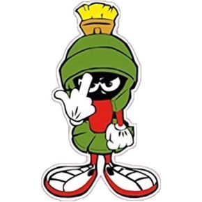 Marvin Martian W/Middle Finger Laptop Sticker Bumper Sticker Window Sticker