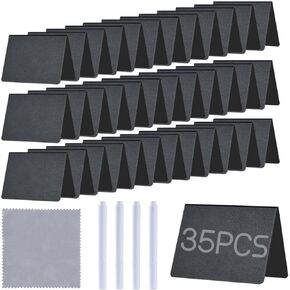 WSSRPGY 15 Pcs Food Labels Tag for Party Buffer, Mini Chalkboard Signs for Food, Parties, Weddings, Restaurants (V Shaped, 4"x3", Black)