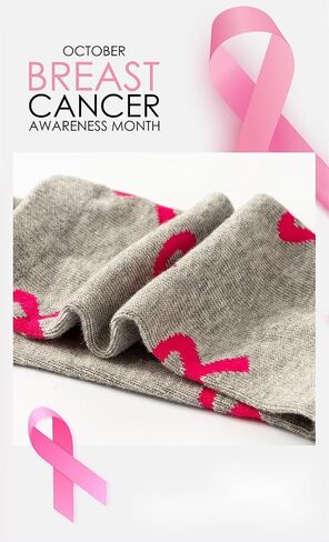 Breast Cancer Awareness Socks 4 Pairs for Women Fight Cancer Inspiration Gifts Pink Ribbon in Saudi Arabia
