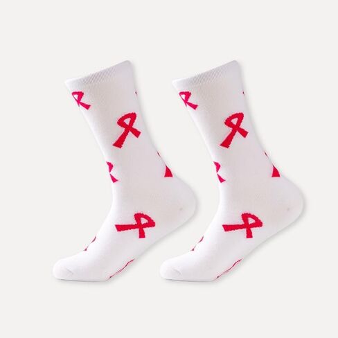 Breast Cancer Awareness Socks 4 Pairs for Women Fight Cancer Inspiration Gifts Pink Ribbon in Saudi Arabia