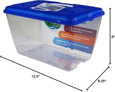 Penn-Plax Small World Habitat – Portable Clear and Transparent Plastic Tank – Excellent for Small Critters and Creatures – Easy to Clean & Handle – 2.2 Gallon, Assorted in Saudi Arabia