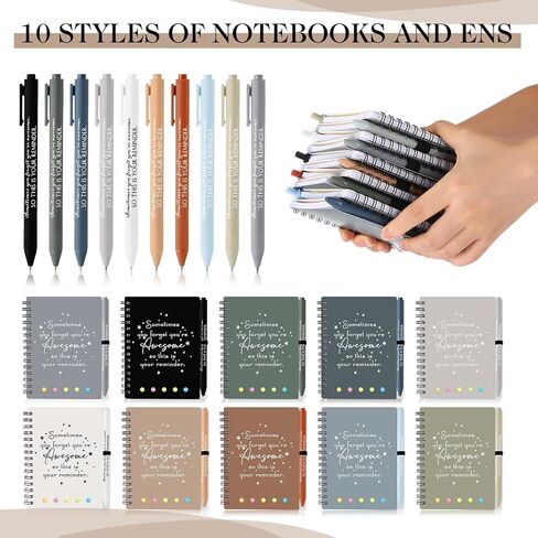 Chuangdi 20 Sets Employee Appreciation Thank You Gifts Inspirational Spiral Notebook Journal with Sticky Notepad Motivational Bamboo Ballpoint Pen Bulk for Team Nurse Teacher Coworker (Boho Colors) in Kuwait