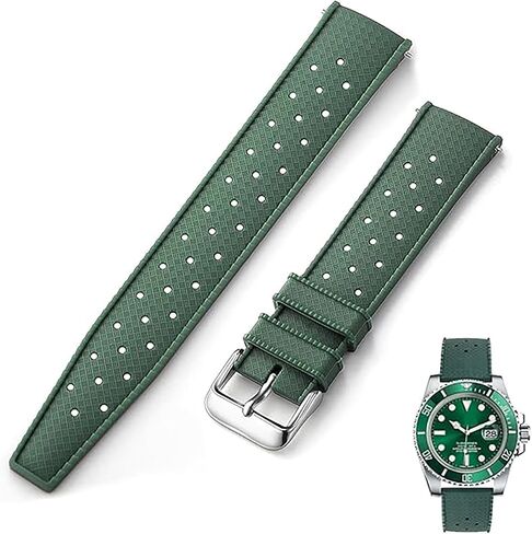 Rubber Watch Strap 20mm 22mm Quick Release FKM Tropical Style Universal Rubber Watch Band Replacement band Strap for Men Women,Soft Breathable,Durable Rubber Watch Band in Saudi Arabia