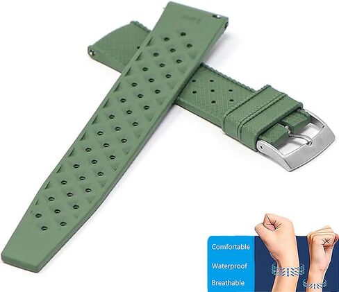 Rubber Watch Strap 20mm 22mm Quick Release FKM Tropical Style Universal Rubber Watch Band Replacement band Strap for Men Women,Soft Breathable,Durable Rubber Watch Band in Saudi Arabia
