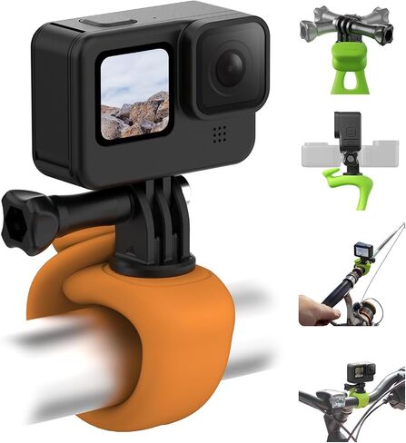 TELESIN Camera 360 Strap Mount Flexible Wrap Band Bike Motorcycle Handlebar Tube Roll Bar Stick Pole Ski Holder Accessories for GoPro Max Hero 12 11 10 9 Insta360 Ace Pro X3 DJI Action 3 4 Osmo Pocket in Saudi Arabia