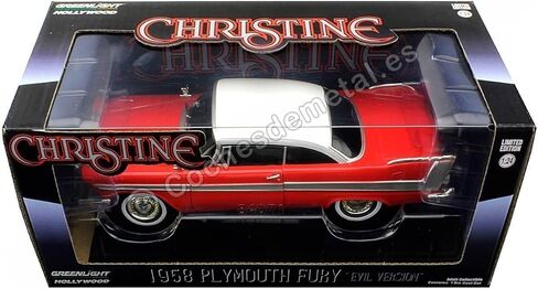 إصدار Greenlight 1958 Plymouth Fury Red Evil (مع نوافذ معتمة) كريستين (1983) فيلم 1/24 نموذج سيارة مصبوبة in Saudi Arabia