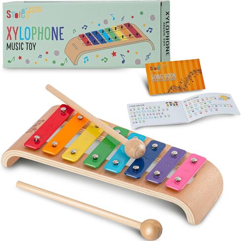 Stoie's Wooden Xylophone for Toddlers 1-3, Rainbow Color C-Key Xylophone for Kids Ages 5-9, Xylophone Baby Toy, Kids Xylophone Instrument, Baby Xylophones 1 Year Old in Kuwait